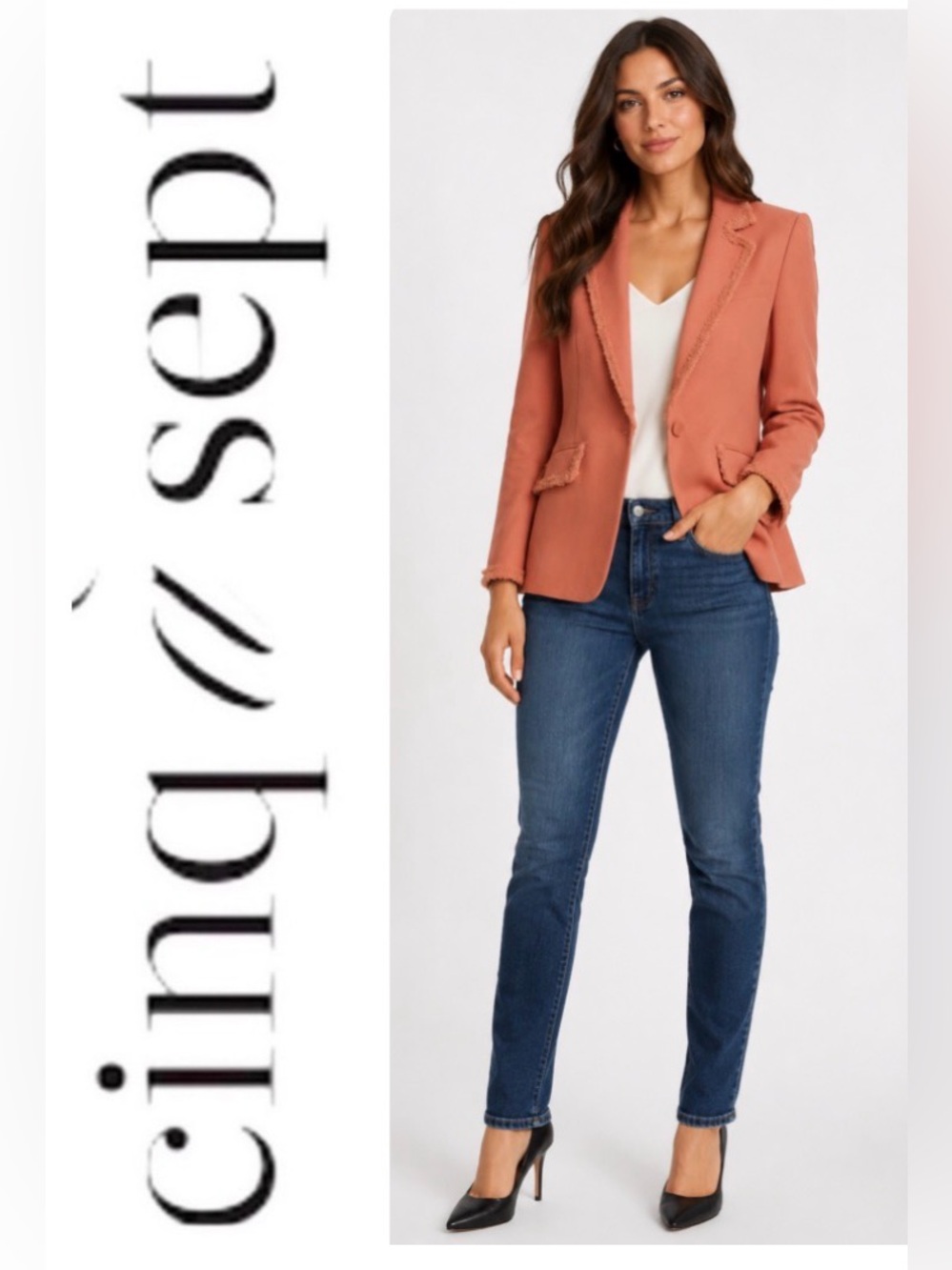 - cinq a sept blazer Khloe Crepe Trimmed Blazer - size 4 $445 -